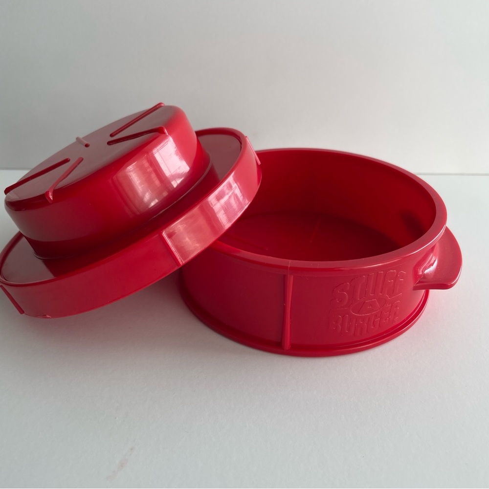 Stuff-a-burger press tool to use to make stuffed burgers